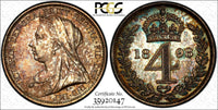 Great Britain Victoria Silver 1898 4 Pence PCGS PL62 PROOFLIKE NICE TONED KM#778