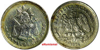 Mexico SECOND REPUBLIC Silver 1874 Go S 25 Centavos  Guanajuato Mint  KM#406.5