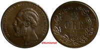 SWEDEN Oscar II (1872-1905) Bronze 1873 L.A. 2 Ore 1 YEAR TYPE KM# 729 (14387)
