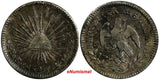 MEXICO Silver 1862/1 Go YF  1/2 Real OVERDATE "2/1" Guanajuato Mint KM# 370.7