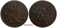 Sweden Ulrika Eleonora 1719 1 Ore OVERSTRUCK 1 Daler SM 1718 Lozenged Edge