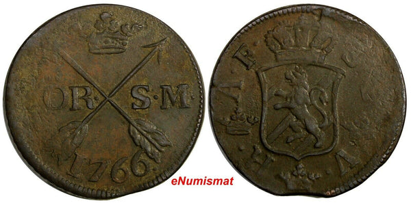 SWEDEN Adolf Frederick (1751-1771) Copper 1766 S.M.2 Ore 33.7 mm KM# 461 (14742)