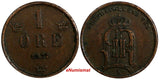 SWEDEN Oscar II Bronze 1877 1 Ore Large Letters KM# 745