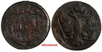 Russia Elizaveta Petrovna Copper 1753 Denga Red Mint Moscow SCARCE KM# 188