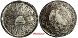 Mexico FIRST REPUBLIC Silver 1855 Zs OM 1 Real Zacatecas Mint Toned KM# 372.10
