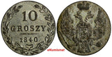 Poland Nicholas I Silver 1840 MW 10 Groszy Warszawa mint  aUNC Condition C# 113a