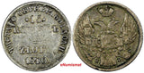 POLAND RUSSIA Nicholas I Silver 1840 HG 1 Zloty 15 Kopecks  MINT ERROR C# 129