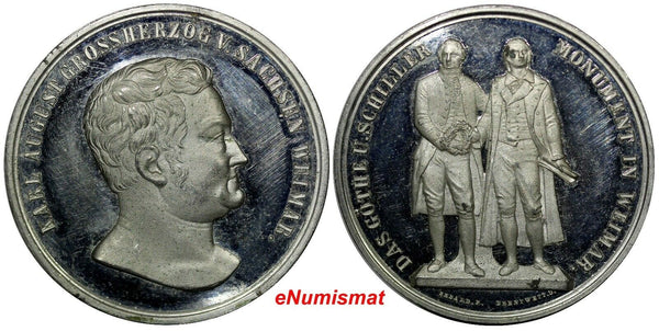 Germany Saxony Weimar Medal 1857 Carl August Grand Duke Goethe-Schiller Monument