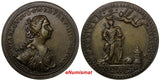 GREAT BRITAIN Bronze 1761 CORONATION MEDAL OF CHARLOTTE 34mm By Lorenz Natter.