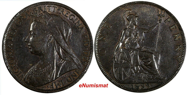 Great Britain Victoria Bronze 1899 1 Penny XF KM# 790