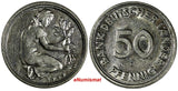 Germany-Federal Republic Copper-Nickel 1949 J 50 Pfennig Hamburg aUNC KM#104/858