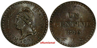 France Bronze 1849 A 1 Centime PARIS UNC KM# 754