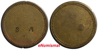 Costa Rica Token  Bronze Countermark " S  A "   20mm  Ex.Jerry F.Schimmel Collec