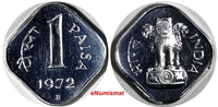 India-Republic Aluminum PROOF 1972 B 1 Paise Mintage-7,895 Mumbai Mint KM# 10.1