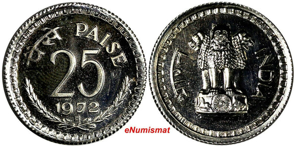 India-Republic PROOF 1972 B 25 Paise Mintage-7,895 Mumbai Mint KM# 49.1 (14963)