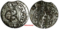 Livonia Riga CARL XI of Sweden (1660-1697)Silver 1661 Solidus,Schilling XF KM#55