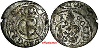 LIVONIA Riga CARL XI of Sweden (1660-1697)Silver 1661 Solidus XF KM#55 (15060)