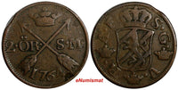 SWEDEN Adolf Frederick Copper 1764 S.M. 2 Ore SCARCE KM# 461 (15 113)