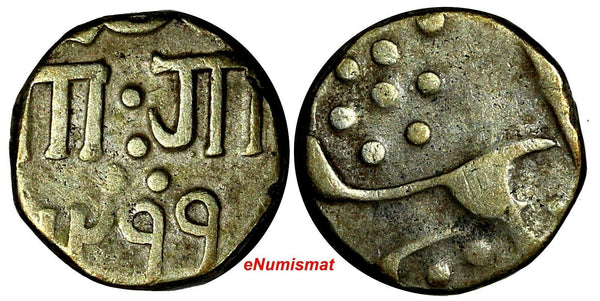 India-Princely States BARODA Sayaji Rao III Silver 1299(1882) 1/4 RUPEE Y# 27