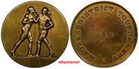MADRAS PRESIDENCY BRONZE 1939 BOXING MEDAL by F. Phillips 44mm  EF Condition