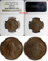 Denmark 1812 IC 12 Skilling Struck Over 1 Skilling KM#616 NGC AU50 BN KM# 673.1