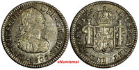 Mexico Charles IV Silver 1800 MO-FM 1/2 Real XF Cond. KEY SCARCE DATE KM# 72