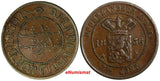 Netherlands East Indies (Indonesia) Copper 1856 2 1/2 Cents SCARCE KM# 308