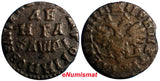 RUSSIA PETER I Copper 1714 Denga, 1/2 Kopek 3,75 g.  KM# 116