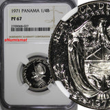 Panama Copper-Nickel Clad PROOF 1971 1/4 Balboa NGC PF67 Mintage-11,000 KM#11.2a
