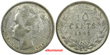 Netherlands Wilhelmina I Silver 1903 10 Cents 1 YEAR TYPE KM# 135