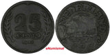 Netherlands Wilhelmina I Zinc 1943 25 Cents WWII Issue BETTER DATE KM# 174
