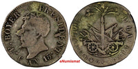 Haiti J.P Boyer Silver AN15 (1818) 25 Centimes 1 YEAR TYPE SCARCE KM# 16