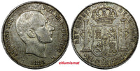 Philippines Alfonso XII Silver 1885 50 Centimos Toned KM# 150