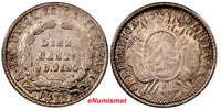 Bolivia Silver 1878 FE 10 Centavos Potosi Choice VF Condition   KM# 158.2