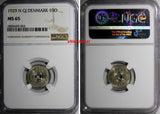 Denmark Christian X 1929 N GJ 10 Ore NGC MS65 TOP GRADED BY NGC KM# 822.2