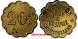 FRENCH EMERGENCY COIN Montpellier (34) Bar Americain.Mege et Beaume. 20 centimes