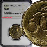 Finland 1962 S 50 Markkaa NGC MS65 Better Date Mintage-405,000 LAST YEAR KM# 40