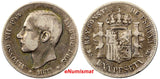 Spain Alfonso XII Silver 1882 (82) MS-M  Peseta KM# 686