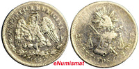 Mexico Silver 1885 Zs S  25 Centavos Low Mintage-309,000 KM# 406.9