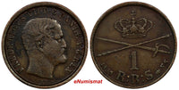 Denmark Frederik VII Copper 1853  FK//VS 1 Rigsbankskilling 1 YEAR TYPE KM# 756