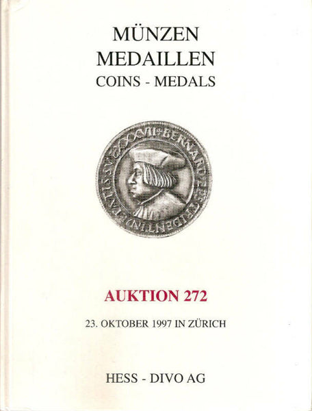 HESS-DIVO AG 1997 ANCIENT ,MEDIEVAL AND MODERN COINS HB