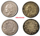 Netherlands Wilhelmina I  Silver  LOT OF 2 COINS 1926,1930 10 Cents  KM# 163