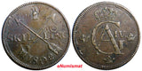 SWEDEN 1802  1 SKILLING OVERSTRUCK ON 2 ORE S.M. 1744 / FULL DATE  KM#566 (2356)