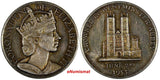 GREAT BRITAIN Silver 1953 ELIZABETH II 25th Anniversary WESTMINSTER ABBEY 28mm