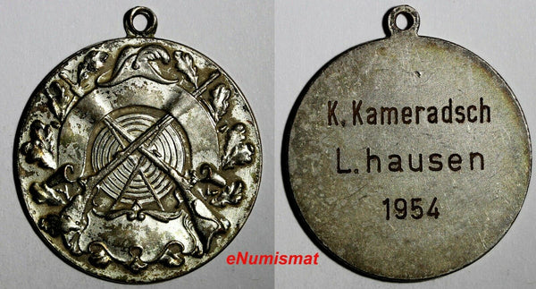 SWISS Shooting Silver Medal 1954 Award to K.Kameradsch L.Hausen 8,32 g. 30 mm