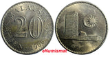 Malaysia Copper-Nickel 1968 20 Sen aUnc Condition Parliament house KM# 4