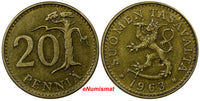Finland 1963 S 20 Pennia FIRST YEAR FOR THIS TYPE KM# 47