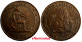 Spain Copper 1870 OM 5 Centimos Provisional Government XF Condition KM# 662