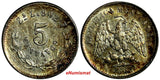 Mexico SECOND REPUBLIC Silver 1887 ZS Z 5 Centavos Zacatecas aUNC  KM# 398.10