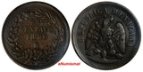 Mexico SECOND REPUBLIC Copper 1886/1 Mo 1 Centavo  SCARCE OVERDATE KM# 391.6